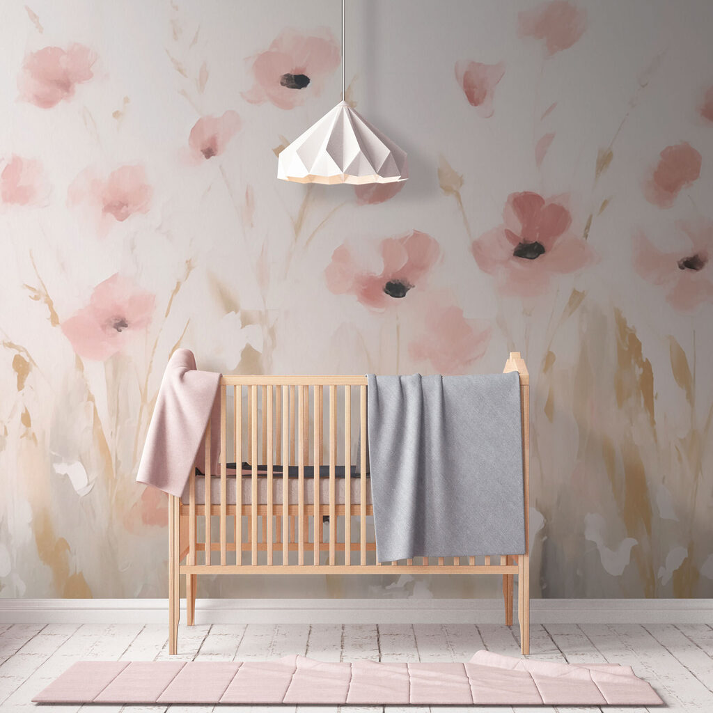 Painting of pink flowers