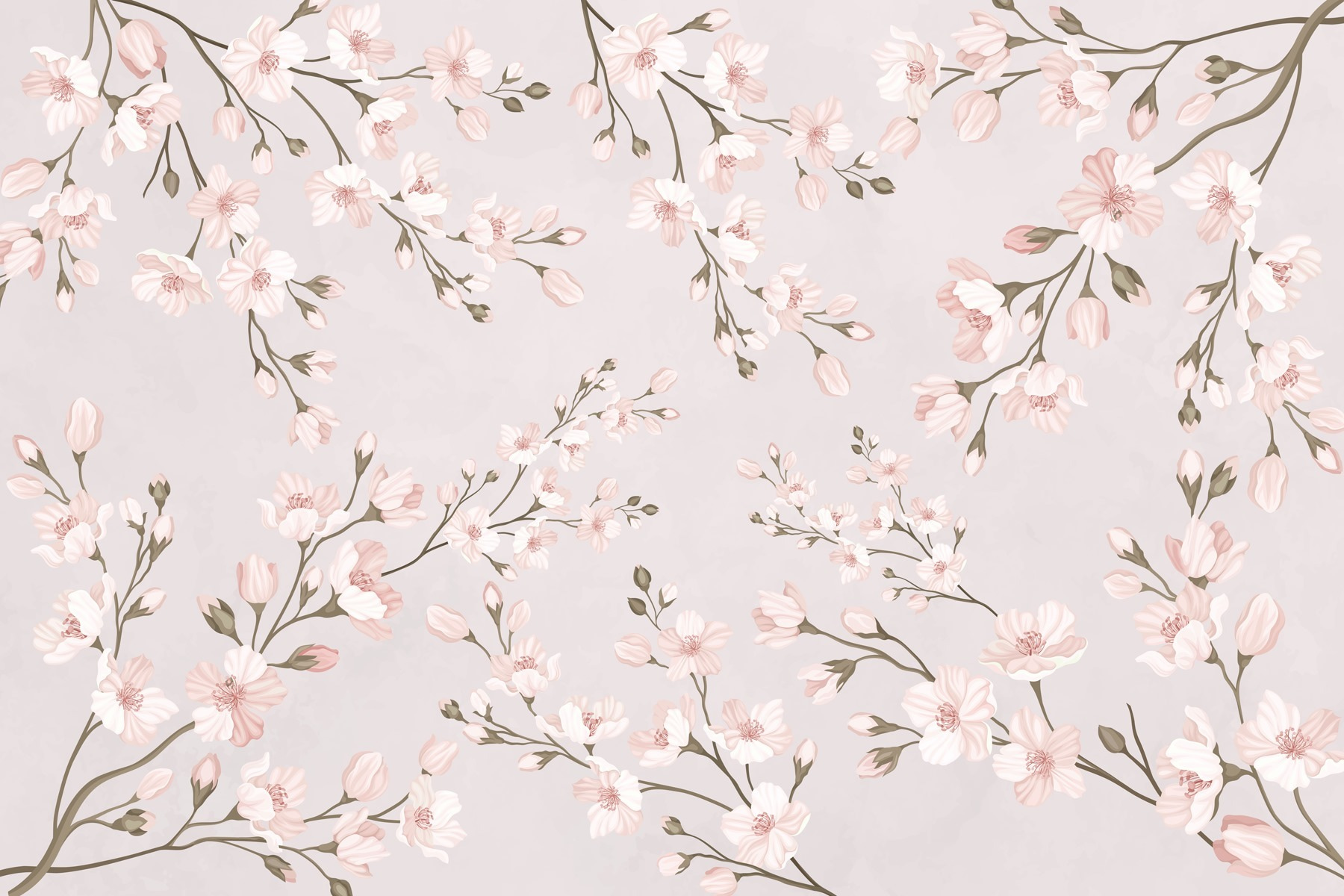 Pattern of flowers on a white background