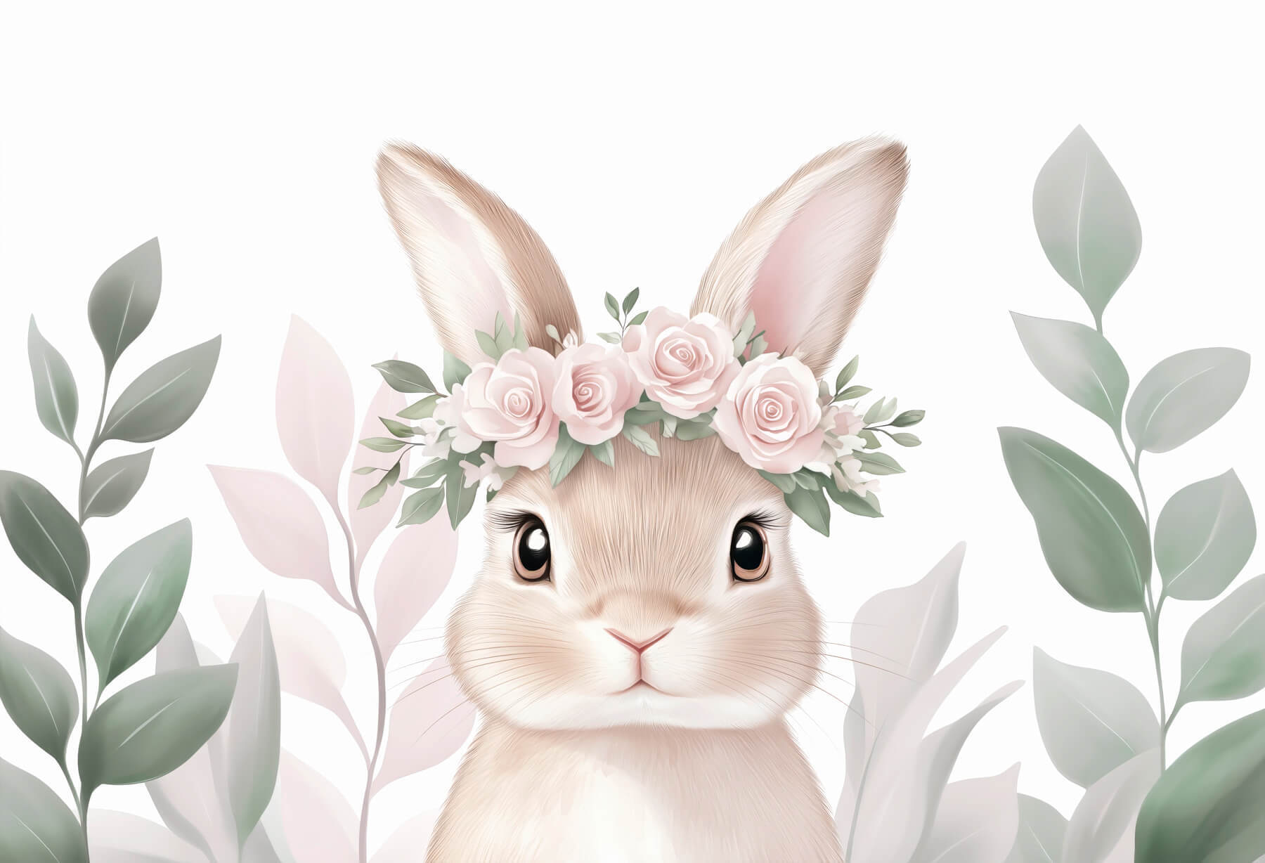 Rabbit wearing a flower crown