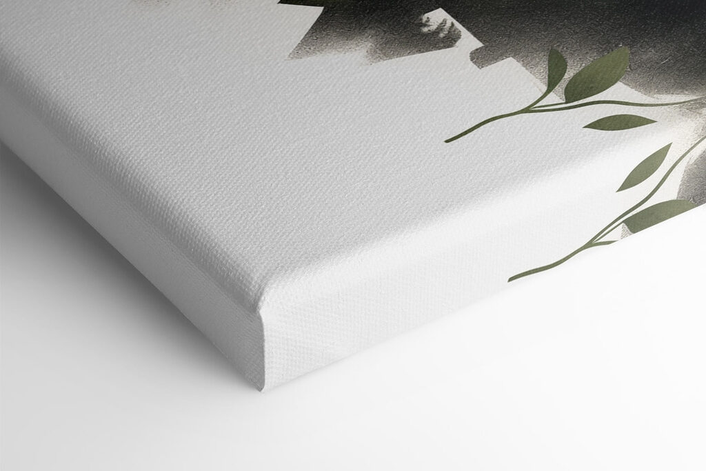 Woman's face with trees and clouds