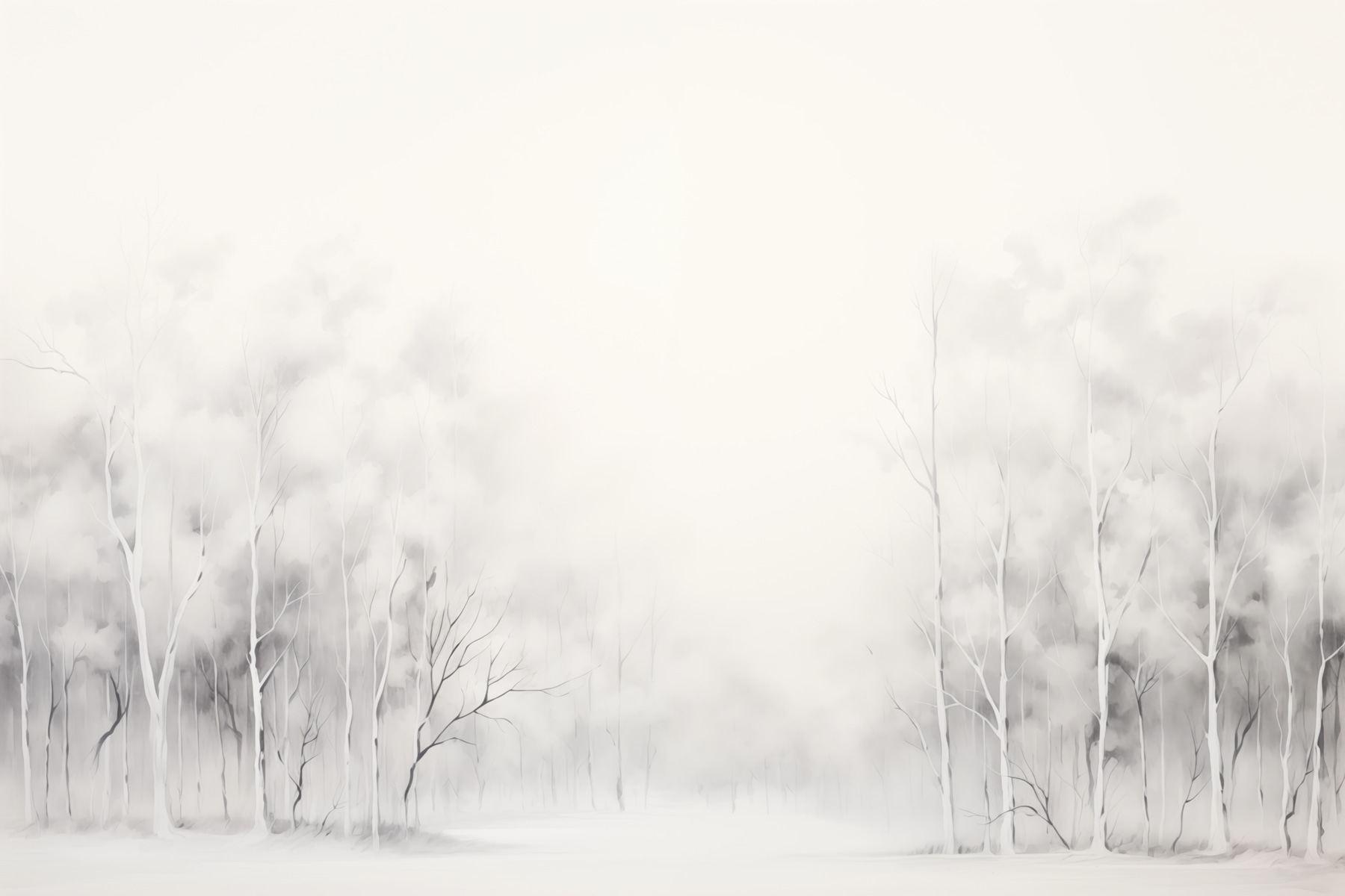 Group of trees in a snowy forest