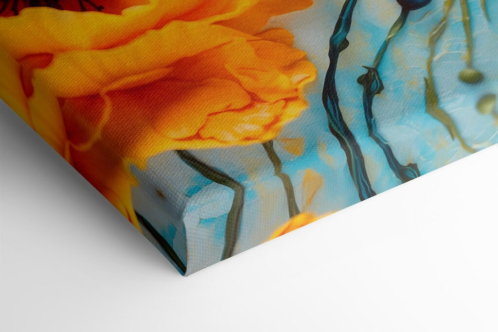 Vibrant blooms enhance serene backdrop