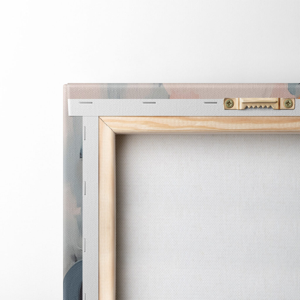 Colorful art piece with white lines and circles