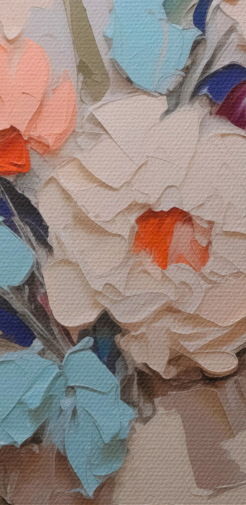 Painting of flowers in a vase