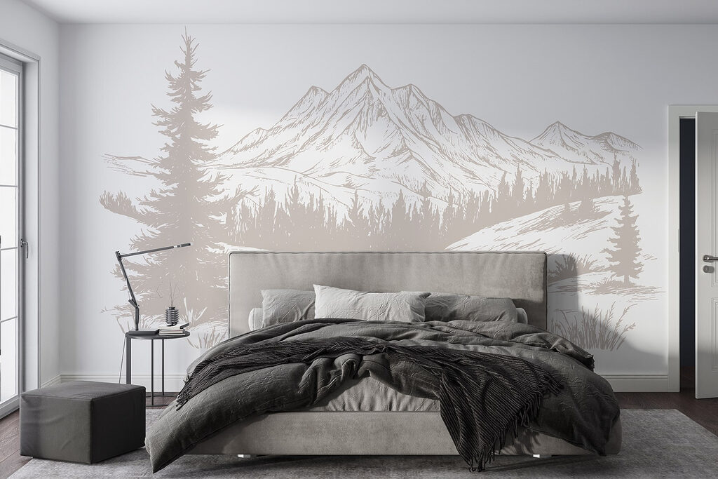 Drawing of a mountain range