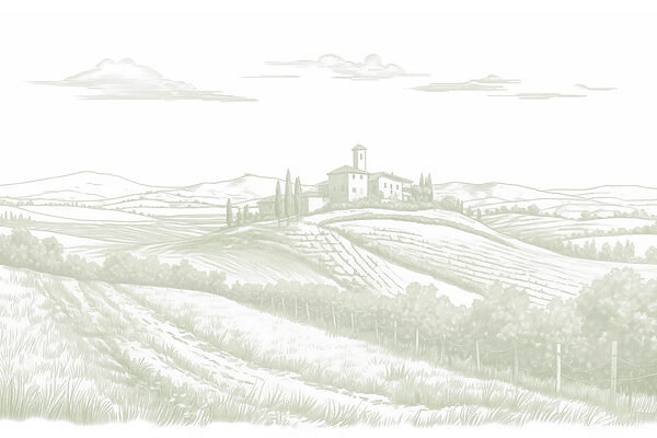 Landscape with a house and fields Landscape with a house and fields