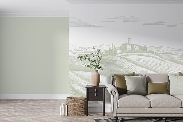 Landscape with a house and fields Landscape with a house and fields