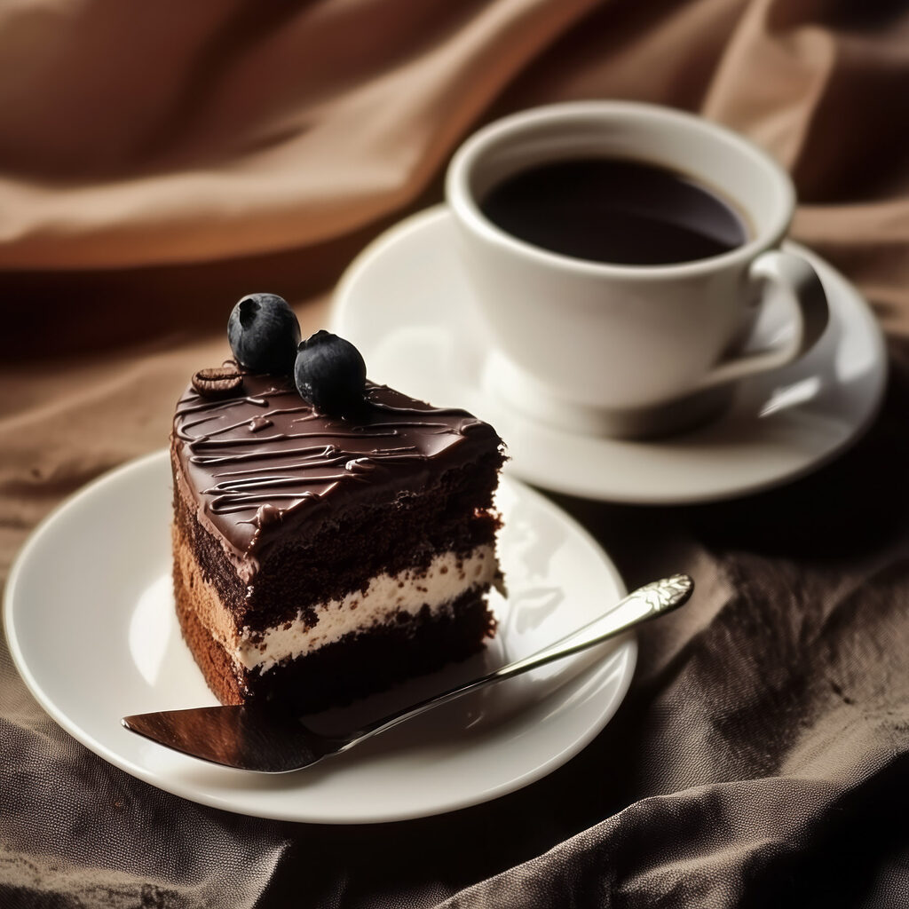 Piece of cake and a cup of coffee