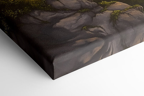 Painting of mountains and clouds