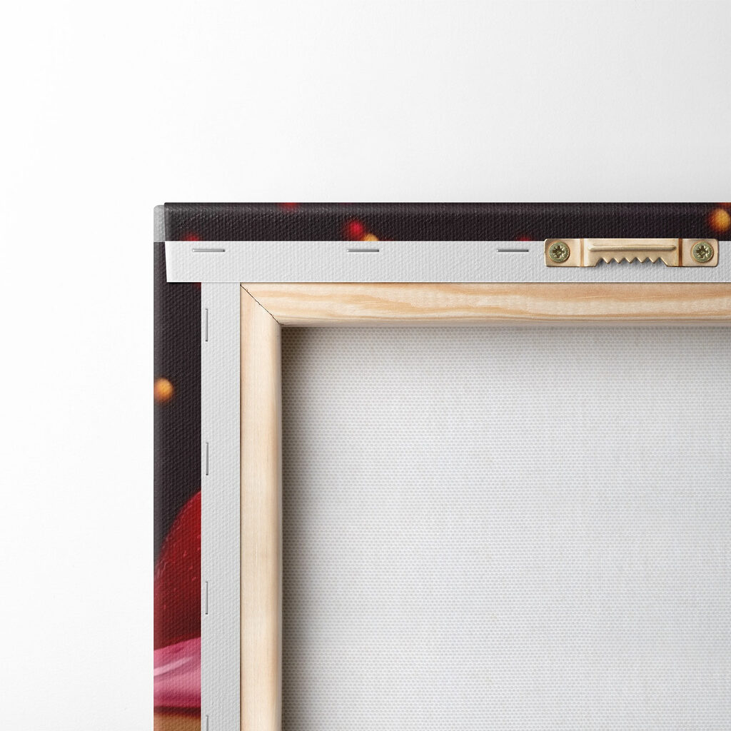 Stack of pancakes with pink frosting and strawberries