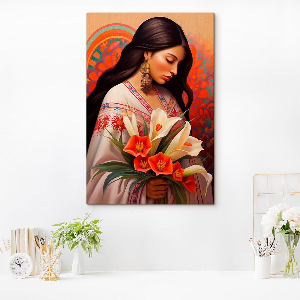 Woman holding flowers Woman holding flowers