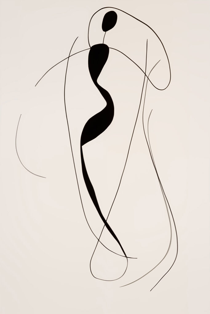 Black and white drawing of a woman Black and white drawing of a woman