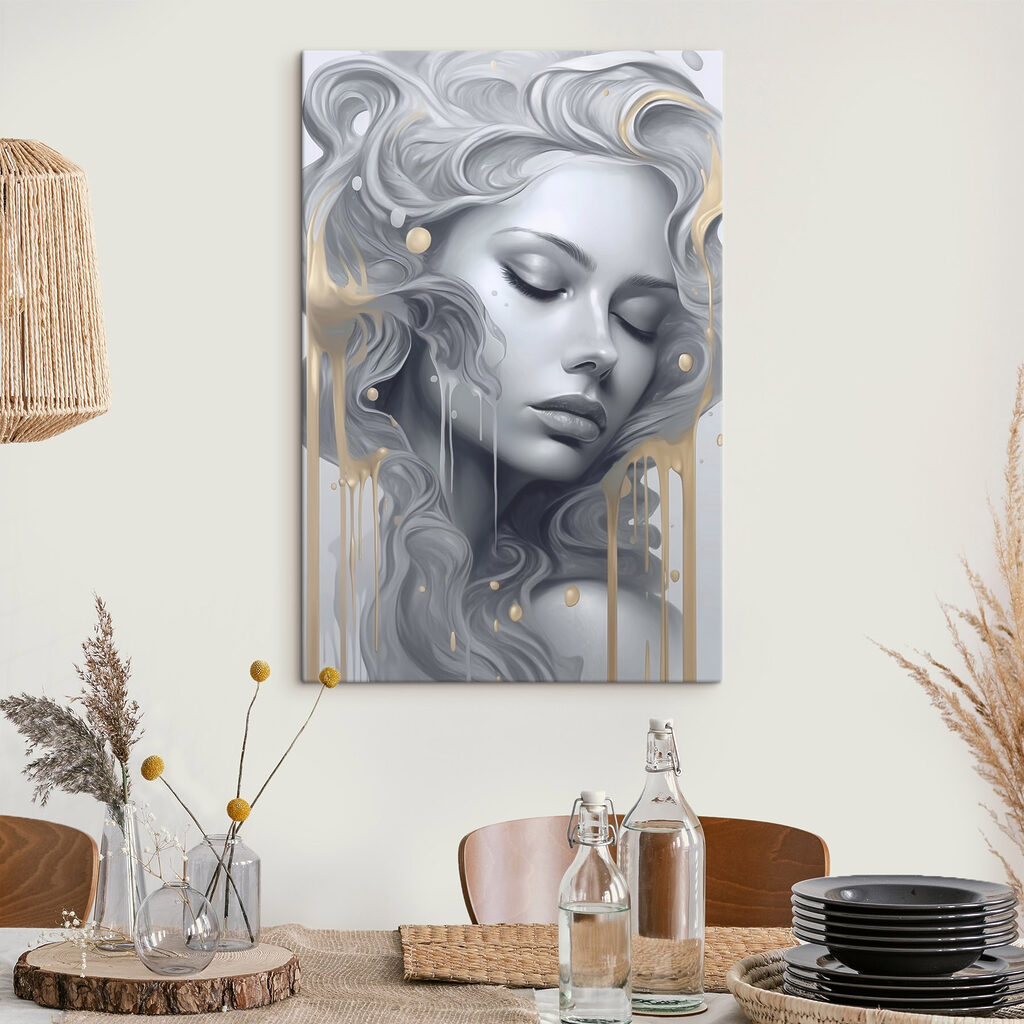 Woman with long hair and flowing hair Woman with long hair and flowing hair