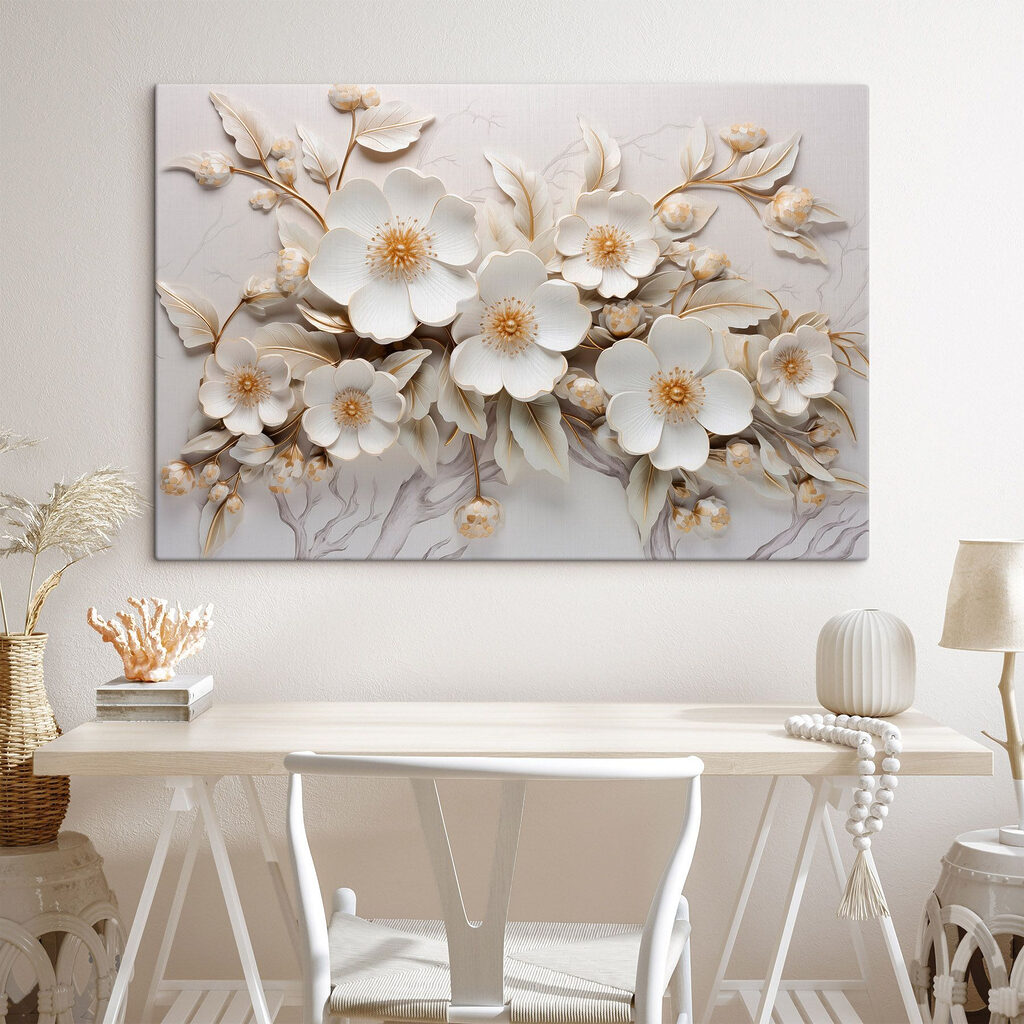 Intricate floral design in soft hues
