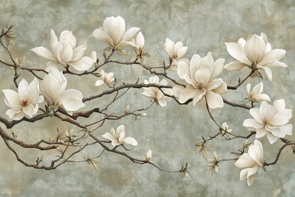 White flowers on a branch White flowers on a branch