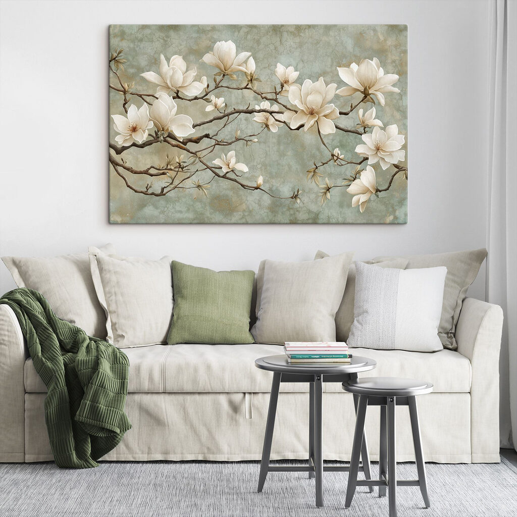 White flowers on a branch White flowers on a branch