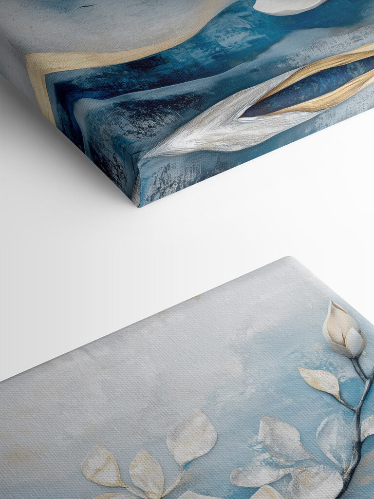 White flowers on a blue background White flowers on a blue background