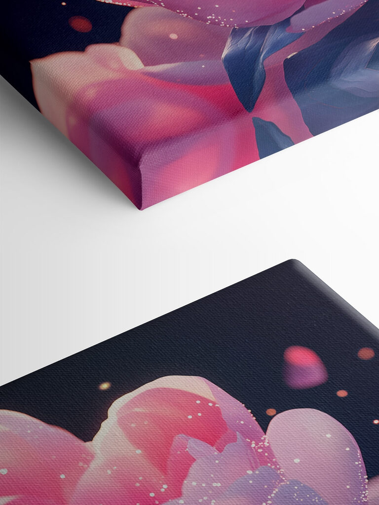 Pink flower with sparkles