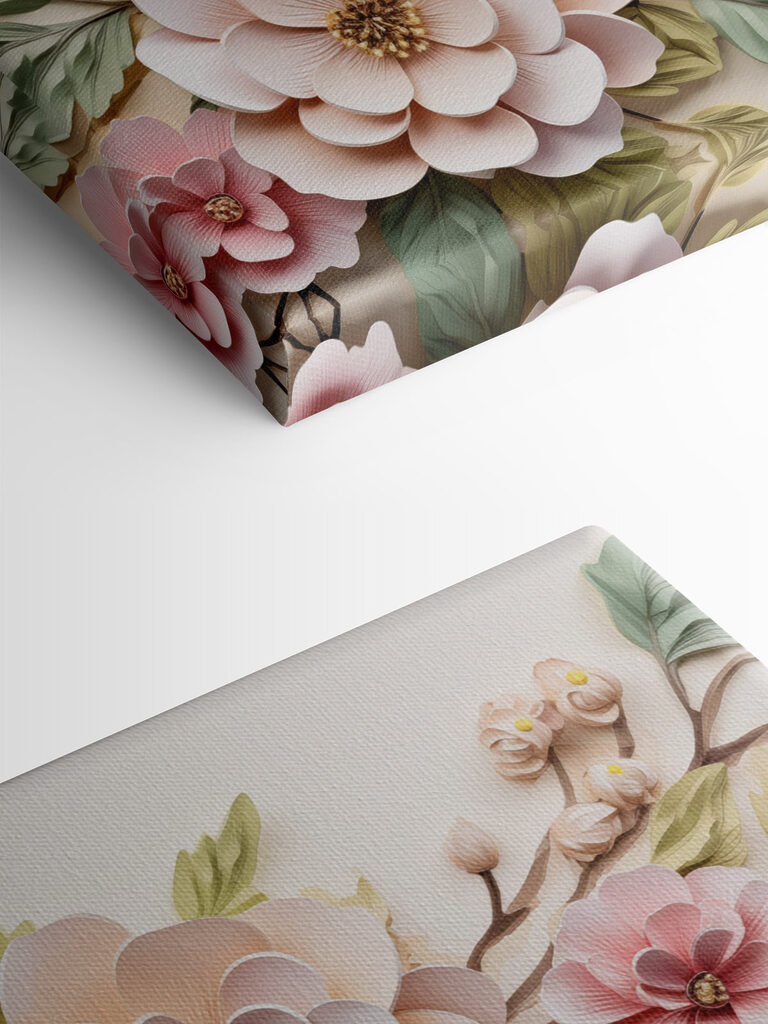 Paper flowers and leaves