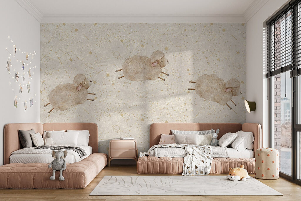 Group of sheep on a white background