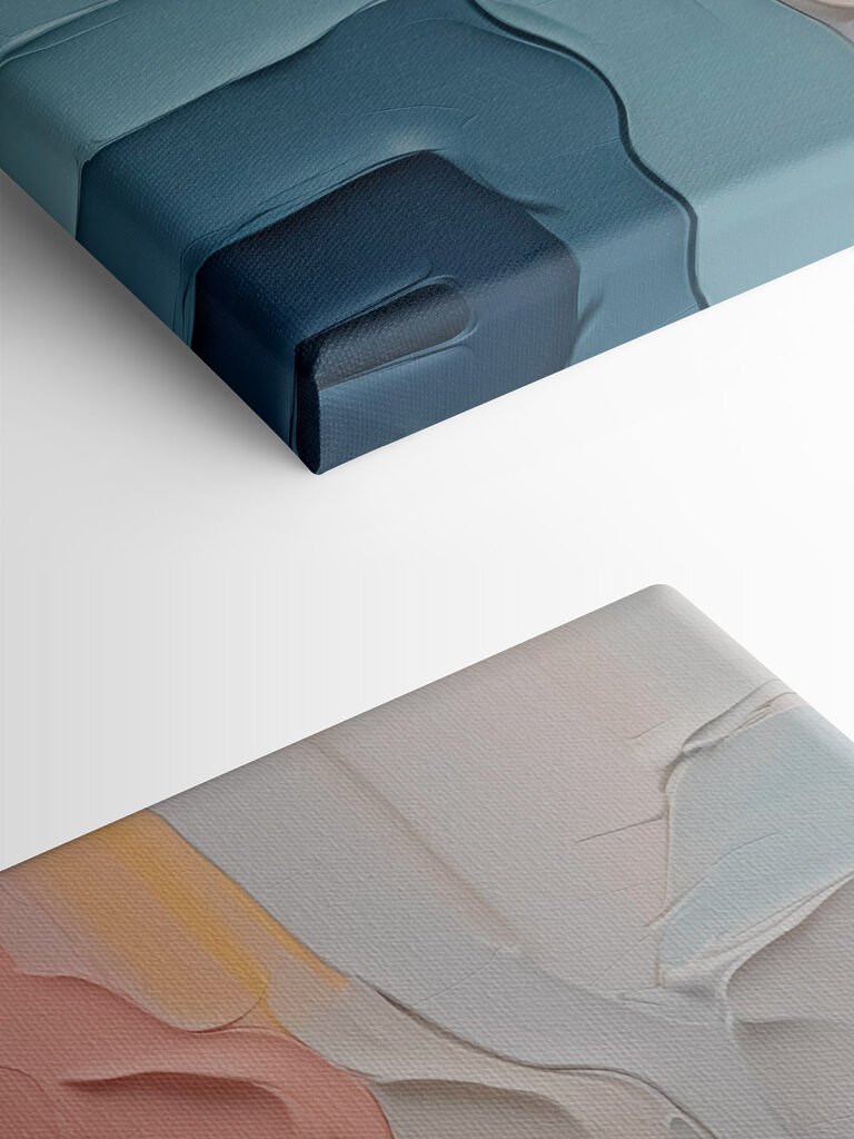 Soft hues blend in textured waves