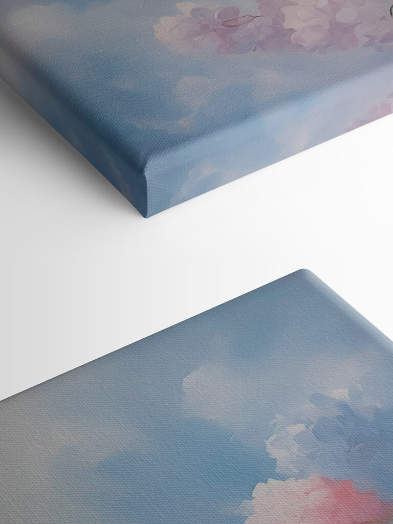 Painting of a tree with pink flowers