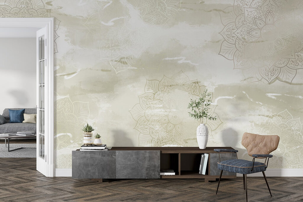 Serene mandala design in muted tones