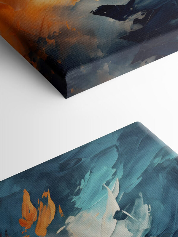 Painting of blue and orange colors