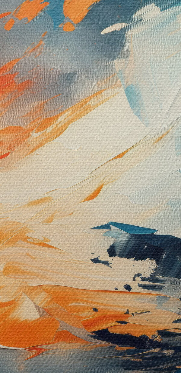 Painting of blue and orange colors