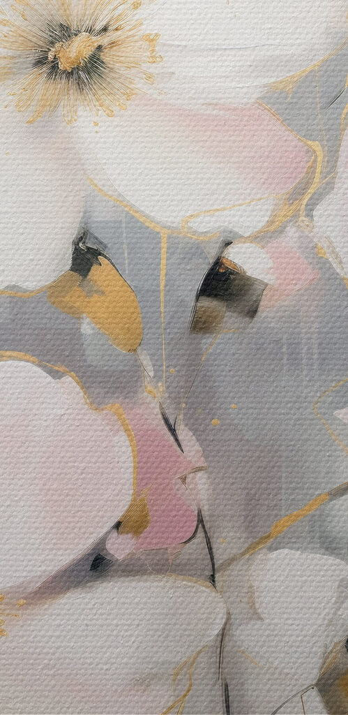 Painting of flowers on a grey background