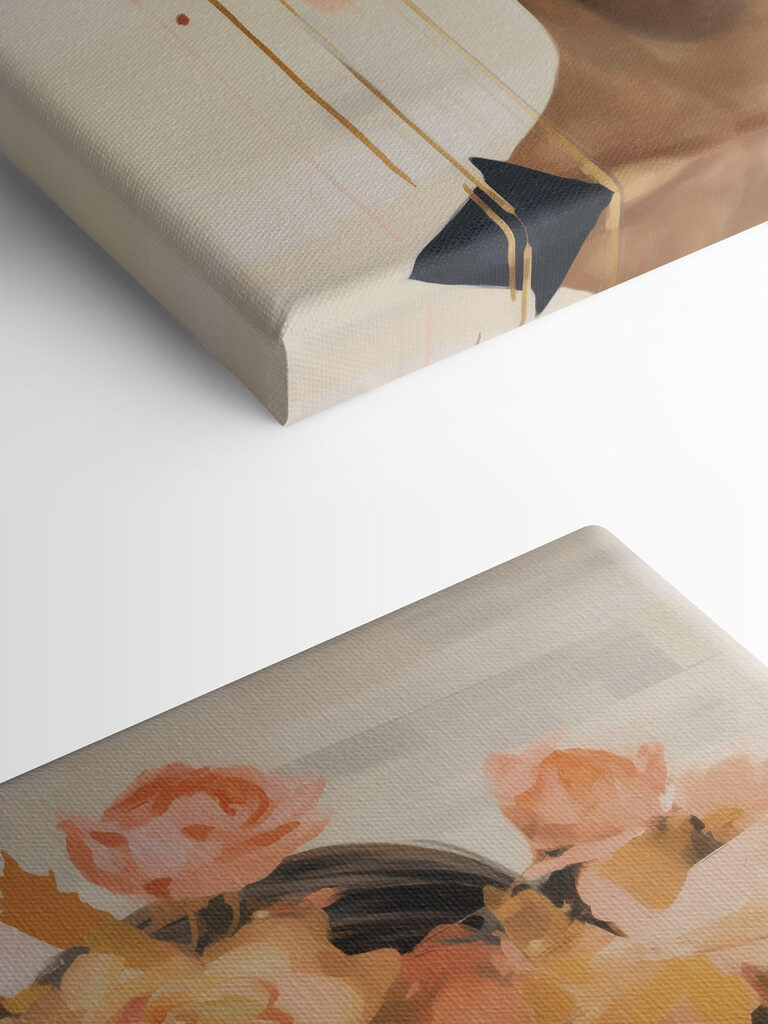 Painting of a woman with flowers on her head