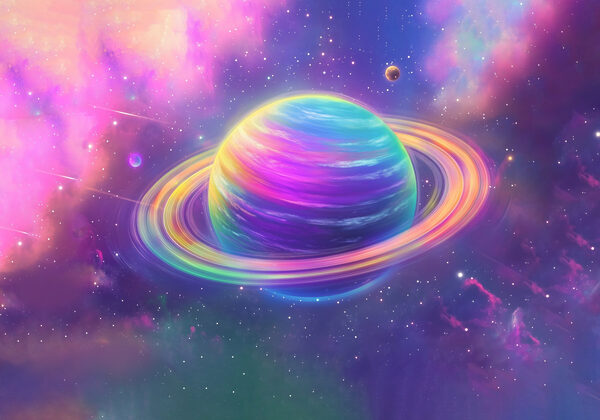 Colorful planet in space