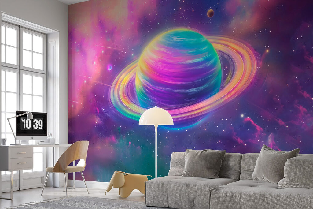 Colorful planet in space