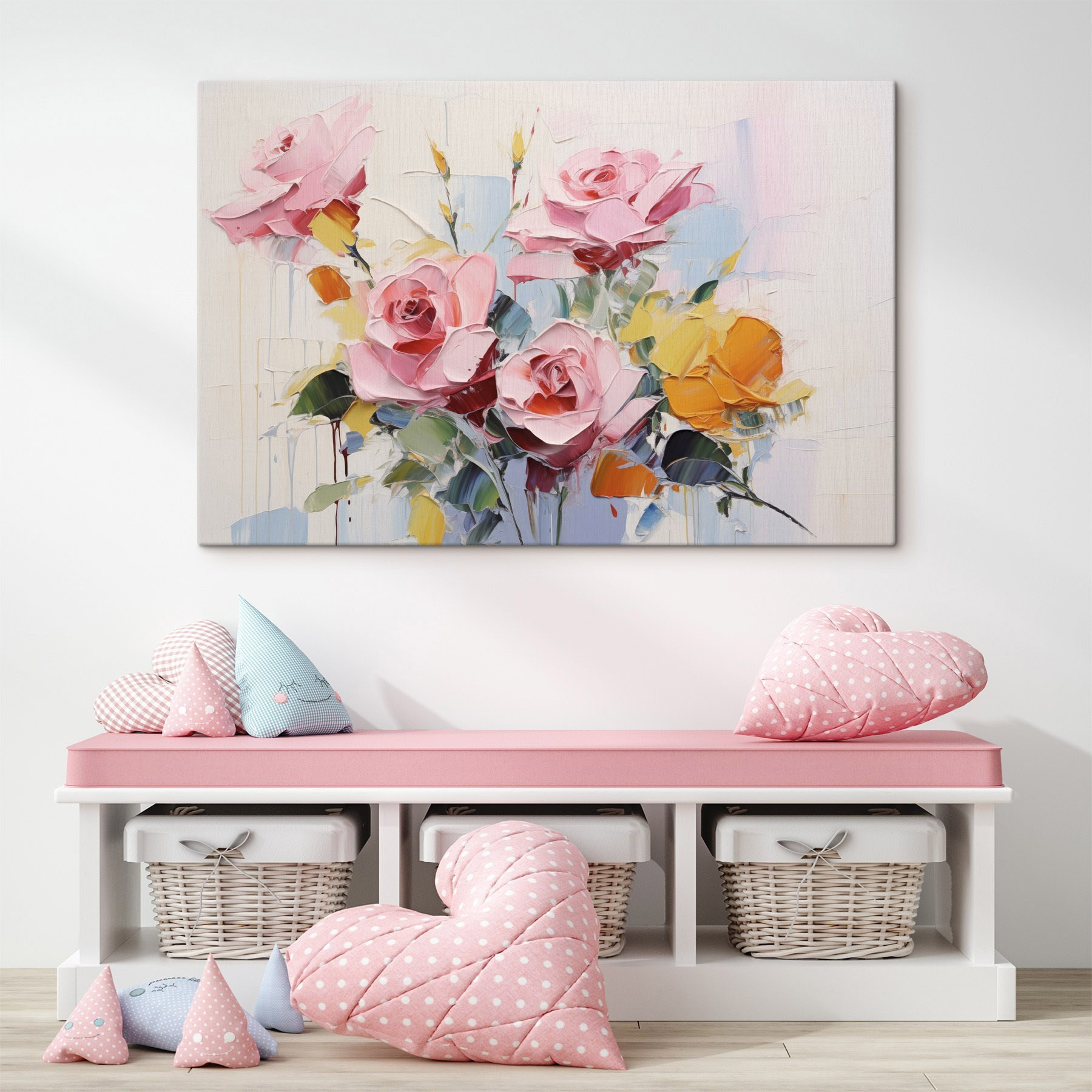 Painting of flowers on a white background