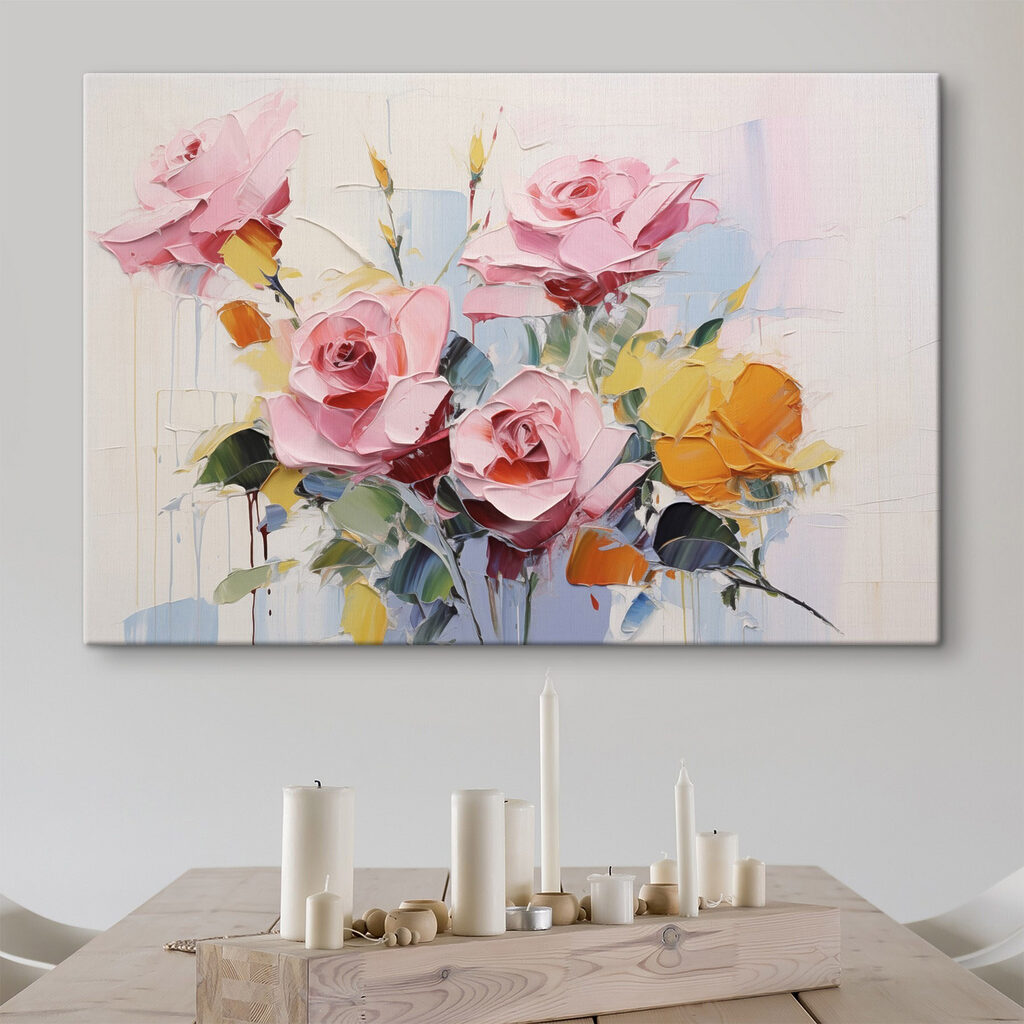 Painting of flowers on a white background