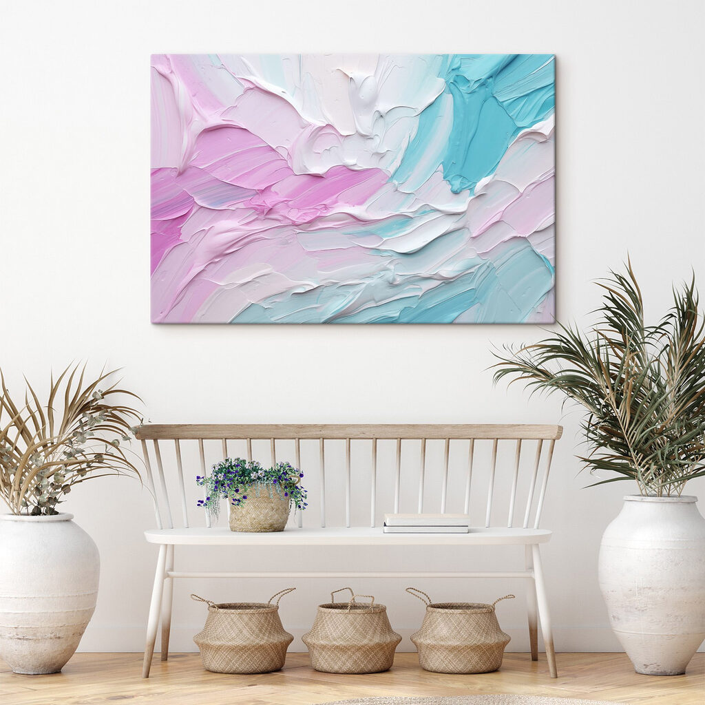 Soft hues blend in gentle waves Soft hues blend in gentle waves