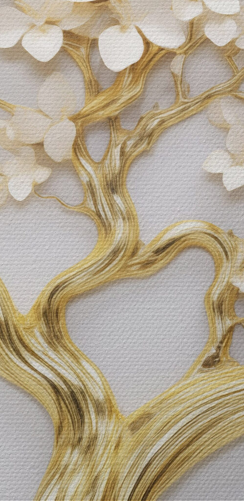 Tree with white leaves and flowers