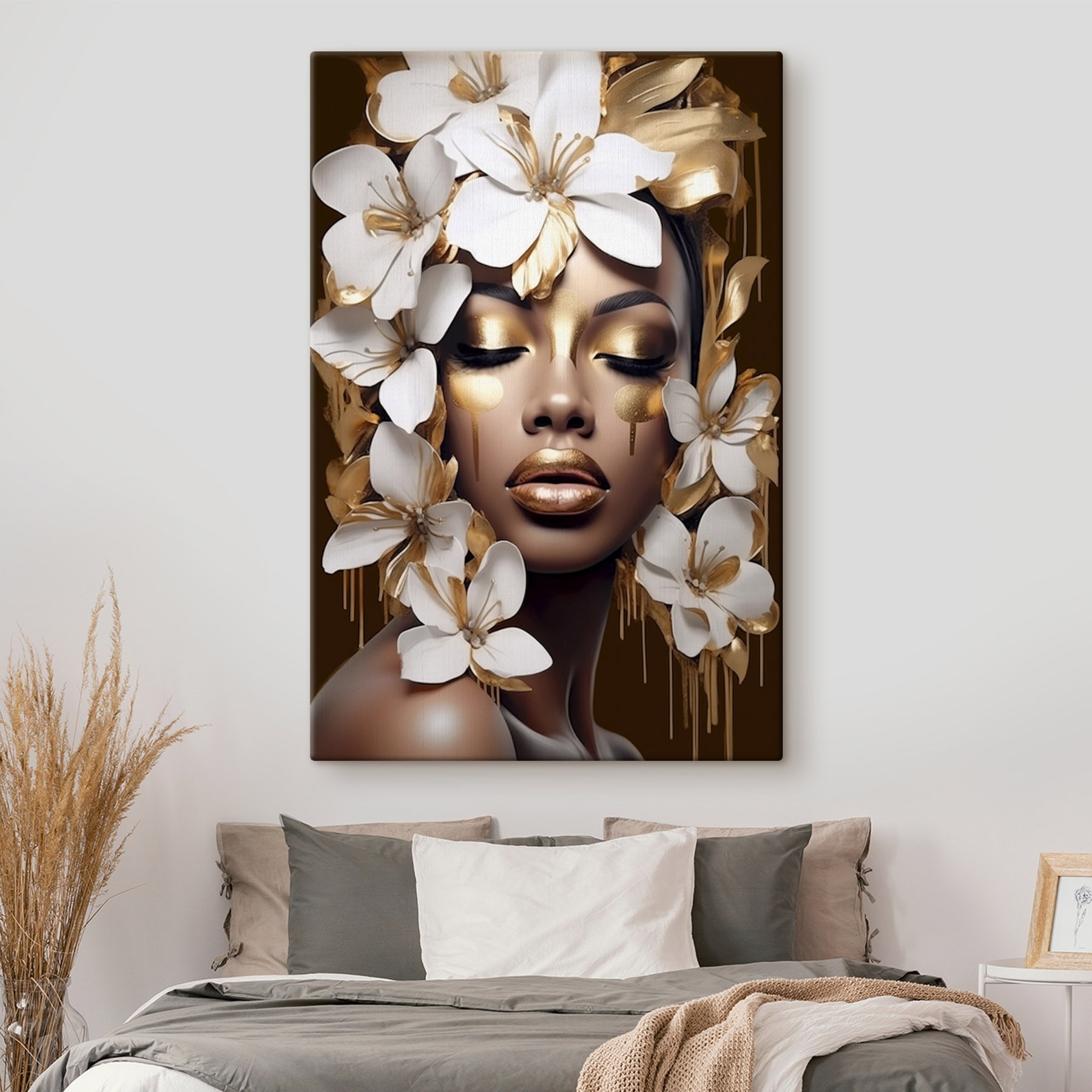 Ethereal beauty adorned with blossoms