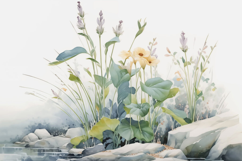 Painting of flowers and plants Painting of flowers and plants