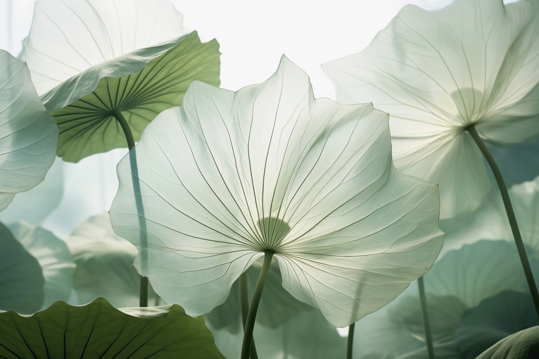 Delicate petals against soft light