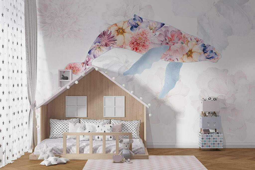 Dolphin with flowers on it