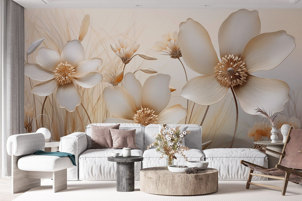 Delicate flowers in soft hues