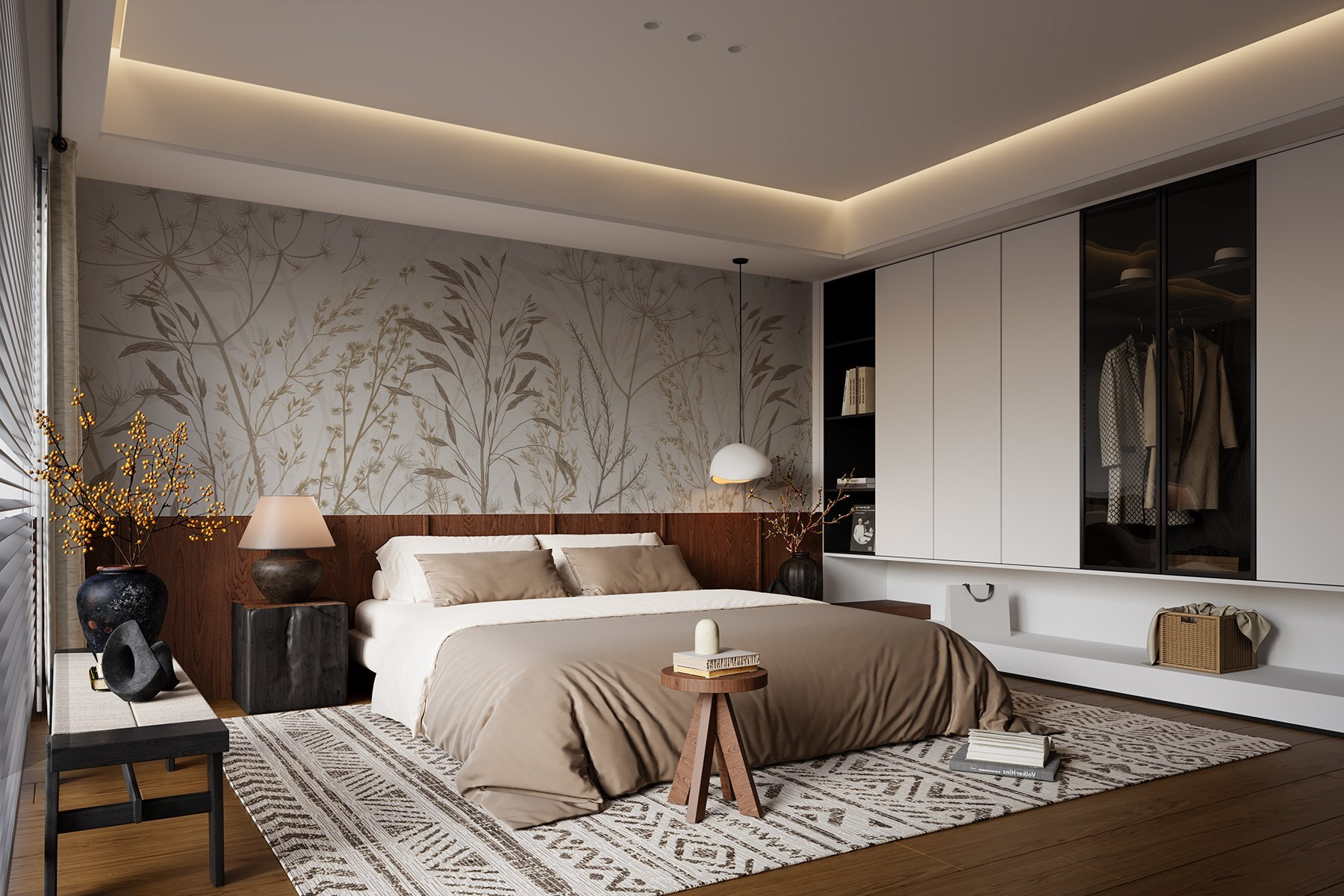 Delicate botanical patterns in neutral tones Delicate botanical patterns in neutral tones