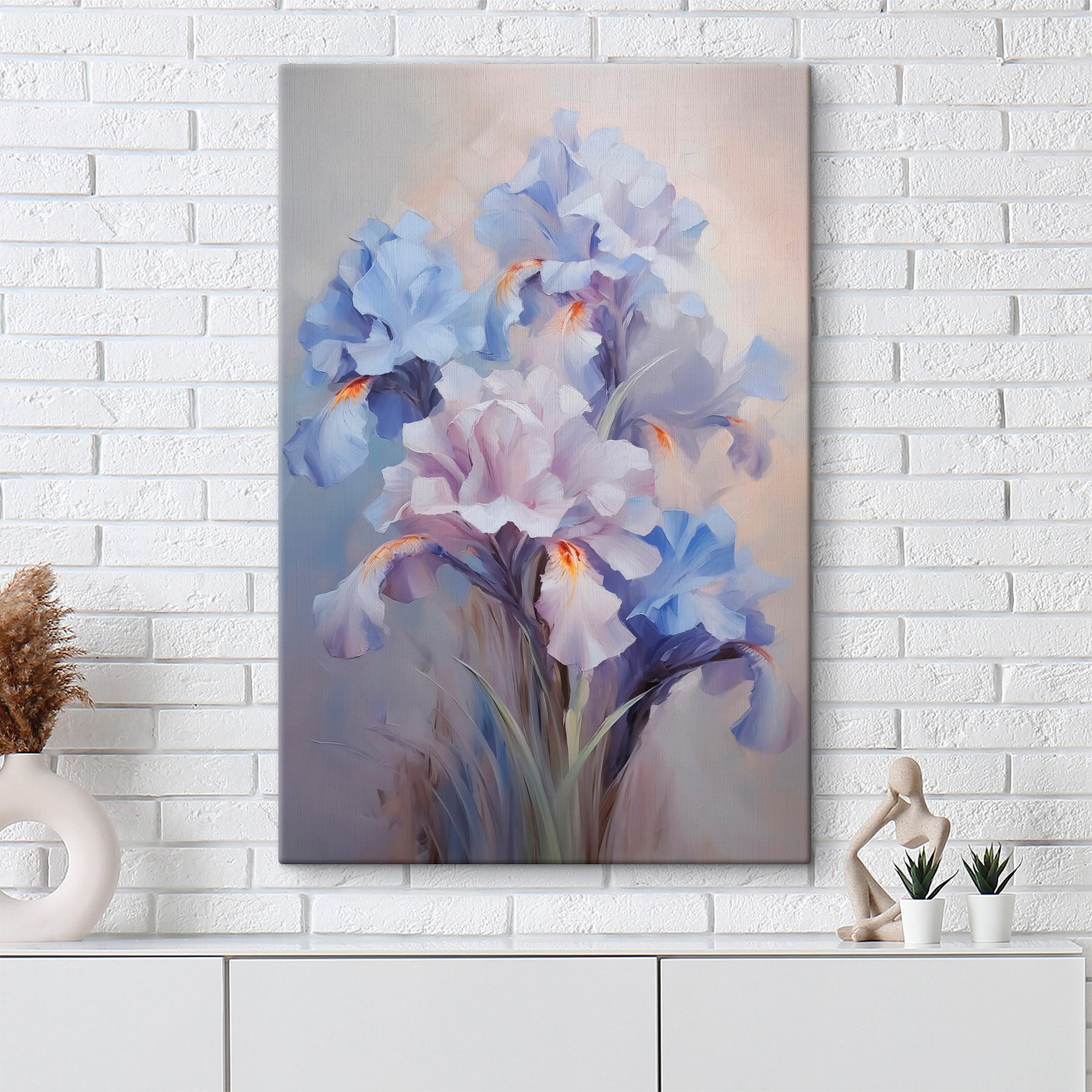 Painting of flowers on a surface