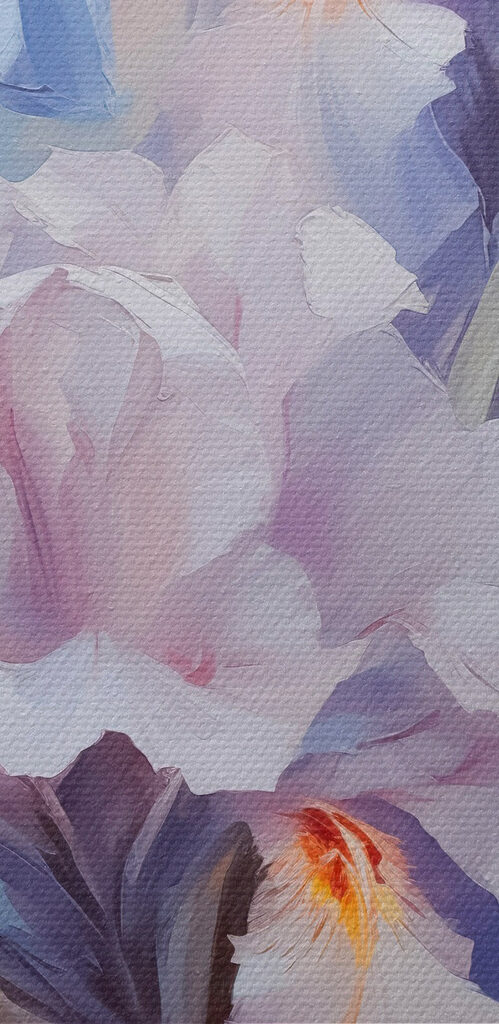 Painting of flowers on a surface