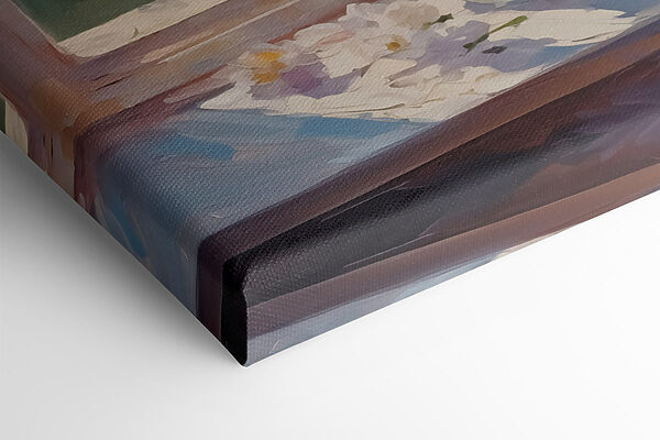 Painting of flowers in a glass jar