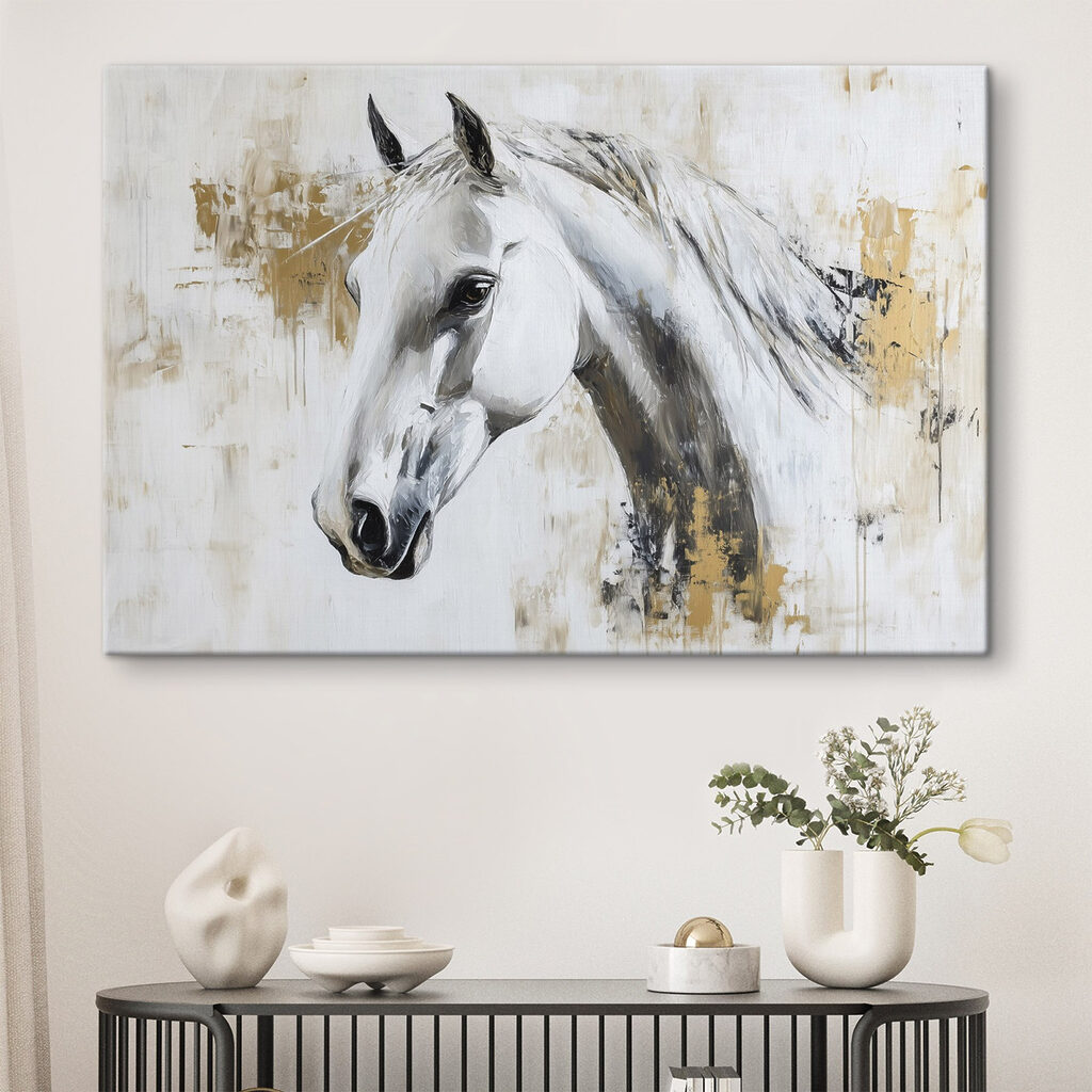 Painting of a white horse