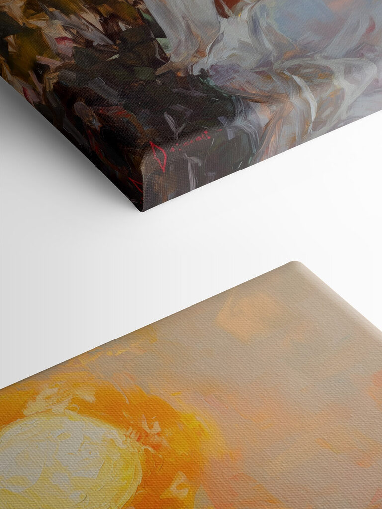 Painting of a woman holding a flower and a bird Painting of a woman holding a flower and a bird