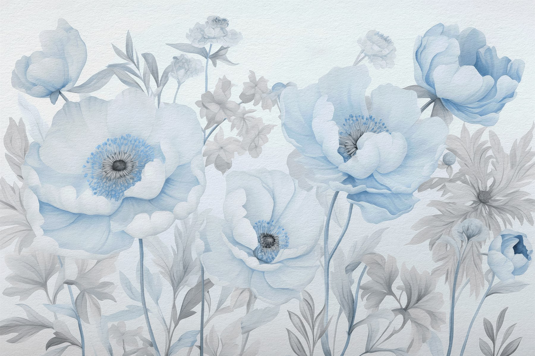 Painting of flowers on a white background Painting of flowers on a white background