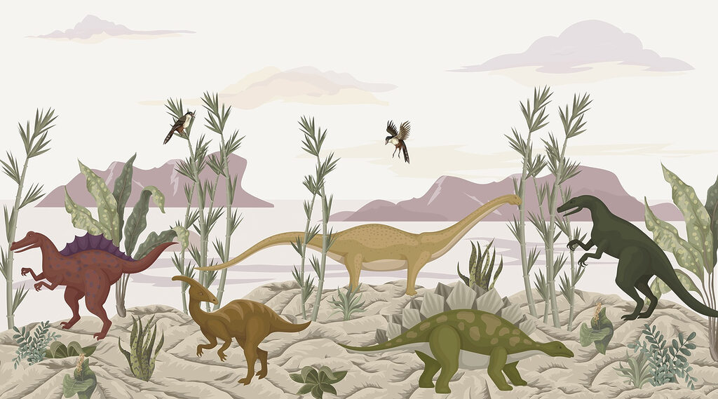 Grupa dinozaurów na pustyni Grupa dinozaurów na pustyni